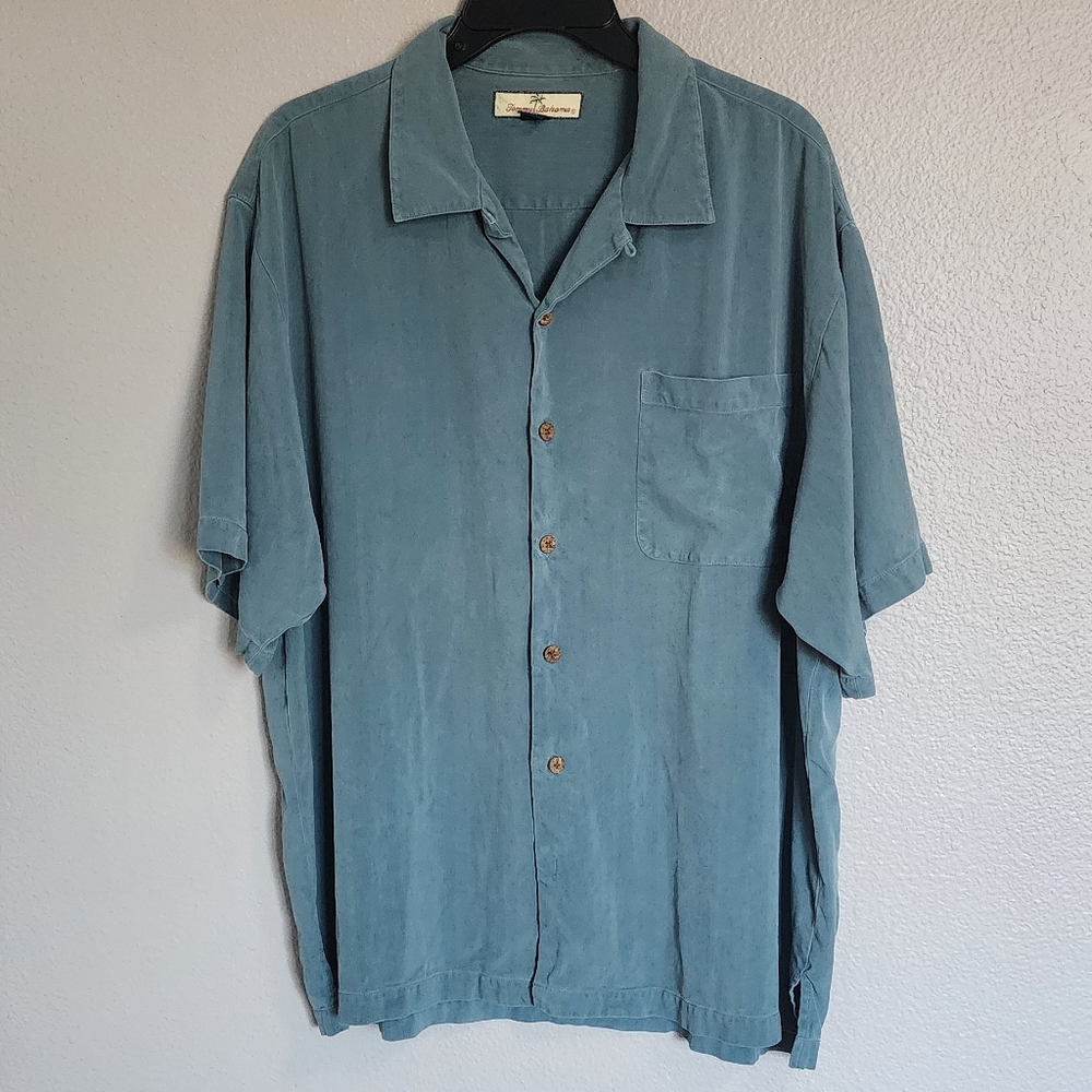 Tommy bahama 100% silk button down shirt/ XL